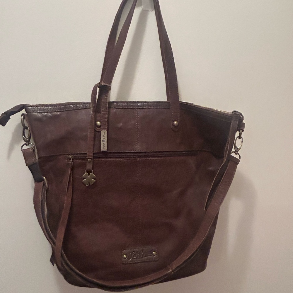 Vintage Lucky Brand Brown Leather Tote Bag
